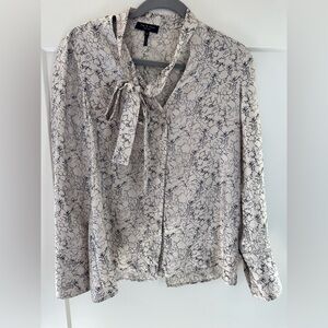 Rag & Bone Cream and Black Floral Blouse